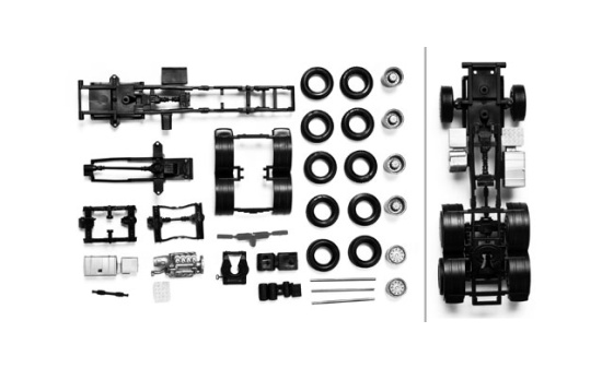 Herpa 083492 Fahrgestell Scania 3-achs Allrad Inhalt: 2 Stück 1:87