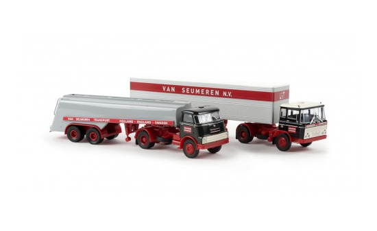 Brekina 99283 DAF 2er-Set: Do 2000 und FT 2600, Van Seumeren (NL) , Tankzug und Kofferzug 1:87