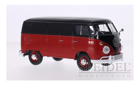 Motormax 79342BLACKRED VW T1 Kasten, schwarz/rot 1:24