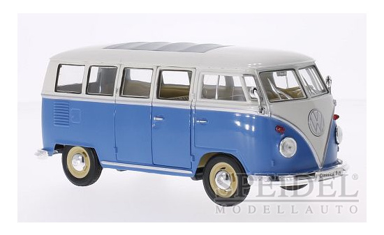 Welly 22095BLUEWHITE VW T1 Bus, blau/weiss, 1963 1:24