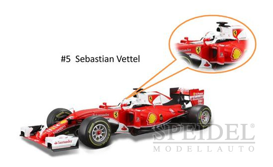 Bburago 18-16802VR Ferrari SF16-H, No.5, Ray Ban, Formel 1, S.Vettel, 2016 1:18