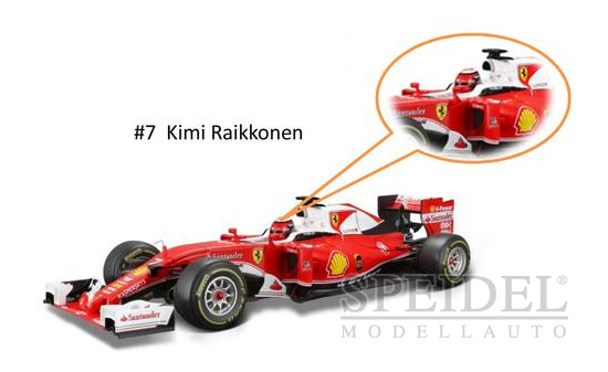 Bburago 18-16802RR Ferrari SF16-H, No.7, Ray Ban, Formel 1, K.Raikkonen, 2016 1:18