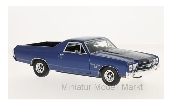 Motormax 79347AC-BLUE Chevrolet El Camino, metallic-blau/schwarz, 1970 1:24