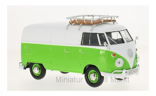 Motormax 79551 VW T1, hellgrün/weiss, Kastenwagen mit Dachgepäckträger 1:24