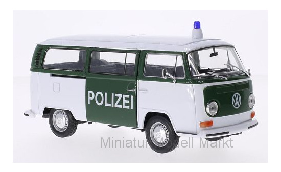 Welly 22472GP VW T2 Bus, weiss/grün, Polizei, 1972 1:24