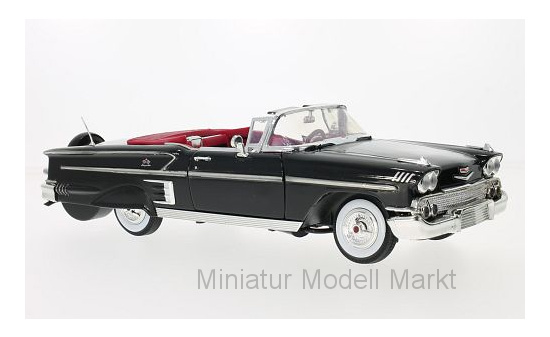 Motormax 73112BLACK Chevrolet Impala Convertible, schwarz, 1958 1:18