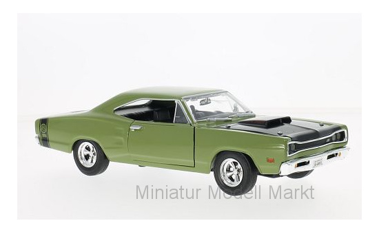 Motormax 73315GREEN Dodge Coronet Super Bee, helloliv/schwarz, 1969 1:24