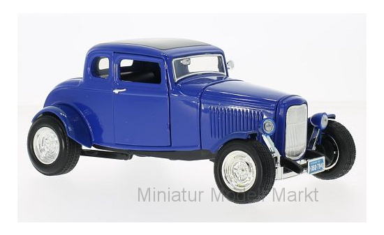 Motormax 73171BLUE Ford Five Window Coupe, blau, 1932 1:18