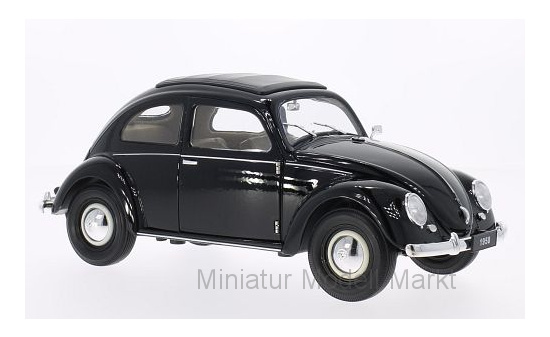 Welly WEL18040BLACK VW Käfer Brezelfenster - schwarz 1:18