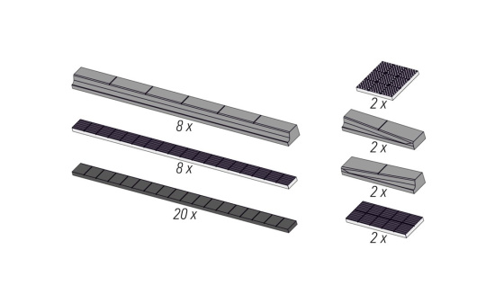 Rietze 70601 Citybord-Haltestelle mit Blindenleitstreifen, 2 Haltestellen 250mm lang, 1:87 1:87