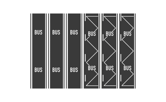 Rietze 70706 Teerbelag Busspur, Bushaltestelle je 3 Stück, 1:87 1:87