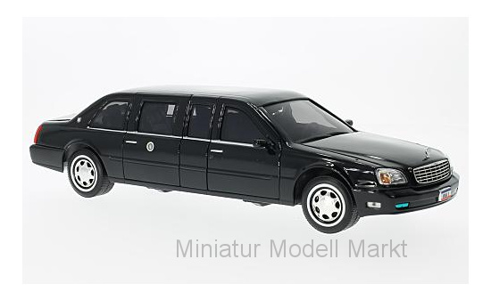 Lucky Die Cast 24018 Cadillac DeVille Presidental Limousine, schwarz, Standarten liegen bei, 2001 1:24