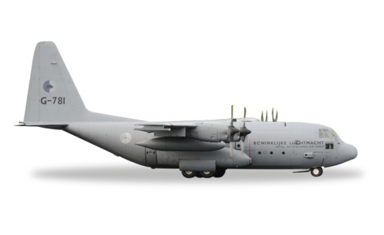 Herpa 530477 Royal Netherlands Air Force Lockheed C-130H Hercules - 336 Squadron - G-781 - Vorbestellung 1:500
