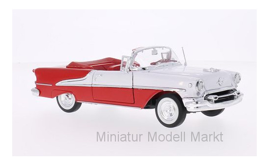 Welly 22432C-REDWHITE Oldsmobile Super 88 Convertible, rot/weiss, 1955 1:24