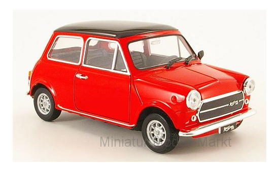 Welly 22496RED Mini Cooper 1300, rot/schwarz, ohne Vitrine, 1974 1:24