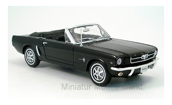 Welly WEL12519C-BLACK Ford Mustang Cabriolet - schwarz 1:18
