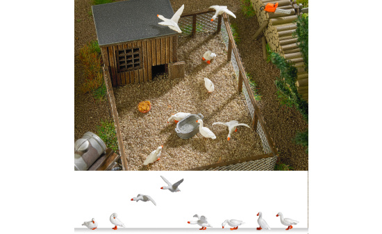 Busch 1195 Hausgänse - Vorbestellung 1:87