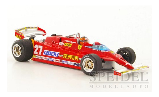 Brumm R487-CH Ferrari 126CK turbo, No.27, Scuderia Ferrari, Formel 1, GP USA, mit Fahrerfigur, G.Villeneuve, 1981 1:43