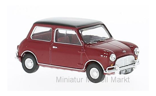 Vanguards VA02539 Mini Cooper S Mk1, dunkelrot/schwarz, RHD 1:43