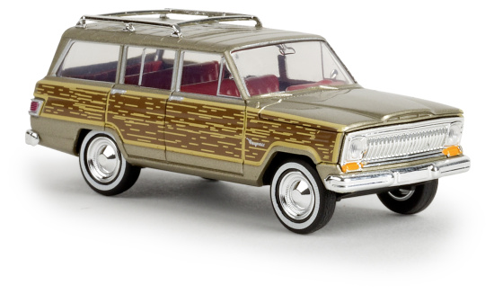 Brekina 19856 Jeep Wagoneer, metallic-beige/Holzoptik, Woody 1:87