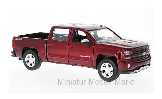 Motormax MOM79348RED Chevrolet Silverado 1500 LT - Z71 - dunkelrot (Metallic) 1:24