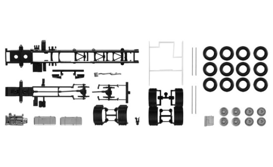 Herpa 084703 Fahrgestell Volvo 4-achs LKW mit Chassisverkleidung (Inhalt: 2 Stück) 1:87