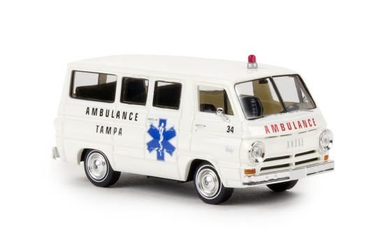 Brekina 34323 Dodge A 100 Bus, Tampa Ambulance 1:87