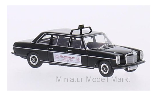 Brekina 91350 Mercedes 220 D Lang (V115), schwarz, Taxi (D) / Wulsch, aus Gelsenkirchen (BOSCH-Wulsch), 1968 1:87