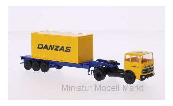 Brekina 98161 Mercedes LPS 1620, Danzas, 20ft-Container-SZ 1:87
