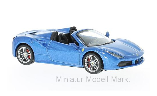 Bburago 18-36905BLUE Ferrari 488 Spider, metallic-blau, 2016 1:43