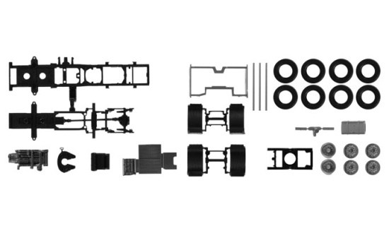 Herpa 084802 Fahrgestell Volvo FH 6x2 mit Chassisverkleidung 1:87
