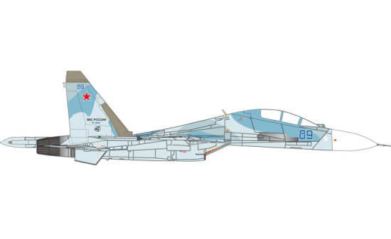 Herpa 580311 Russian Air Force Sukhoi SU-30M2 - 27th Mixed Aviation Division - 38th Fighter Regiment, Belbek AB - RF-95072 / 89 blue 1:72