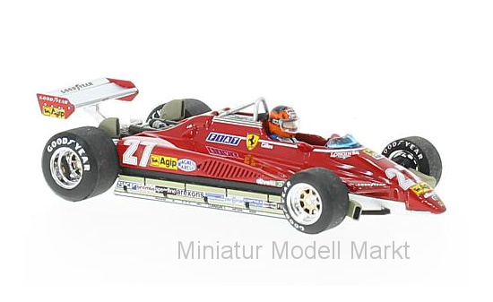 Brumm R593-CH Ferrari 126 C2 Turbo, No.27, Formel 1, GP Brasilien, mit Fahrerfigur , G.Villeneuve, 1982 1:43