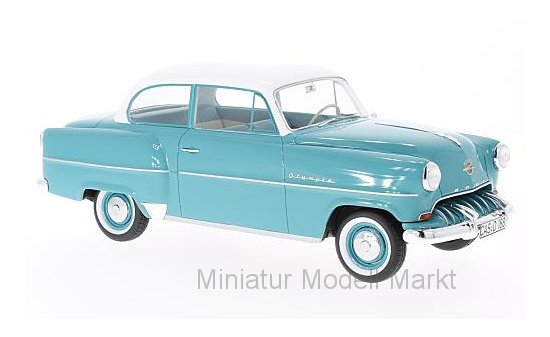 BoS-Models 188 Opel Olympia Rekord, türkis/weiss, ohne Vitrine, 1953 1:18
