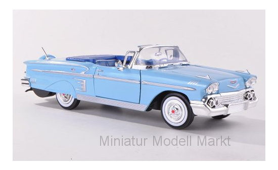 Motormax 73267LIGHT-BLUE Chevrolet Impala Convertible, hellblau, 1958 1:24