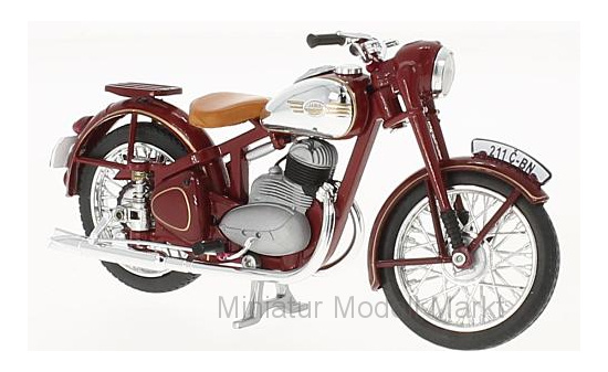 Abrex 118M-006 Jawa 250 Perak, dunkelrot, ohne Vitrine, 1948 1:18