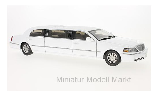 Sun Star 4201 Lincoln Town Car Limousine, weiss, 2003 1:18