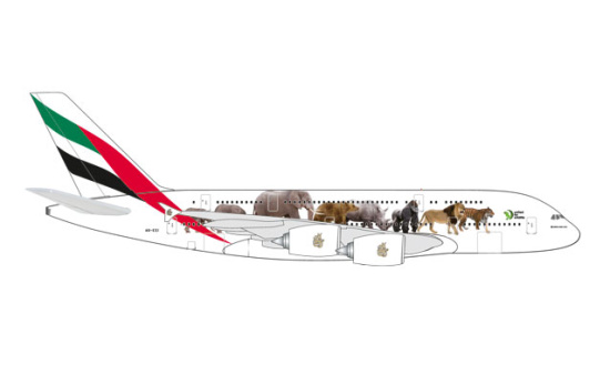 Herpa 531764 Emirates Airbus A380 