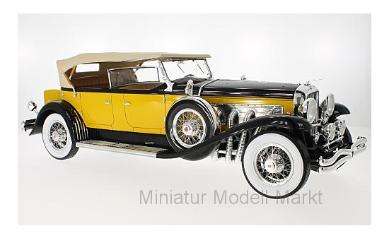 Premium ClassiXXs 40065 Duesenberg Model SJ Tourster Derham, gelb/schwarz, 1932 1:12