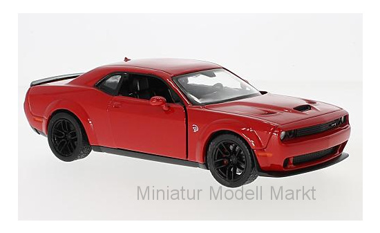 Motormax 79350RED Dodge Challenger SRT Hellcat Wide-Body, rot, 2018 1:24