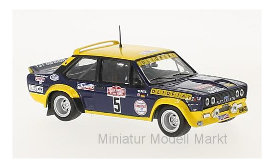 IXO RAC266 Fiat 131 Abarth, No.5, Olio Fiat, Rallye WM, Rally San Remo, W.Röhrl/W.Pitz, 1977 1:43
