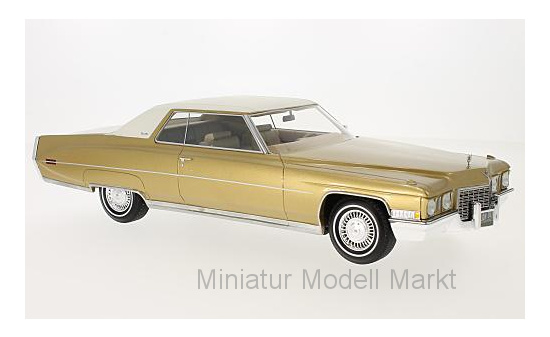 BoS-Models 363 Cadillac Coupe DeVille, gold/weiss, 1972 1:18