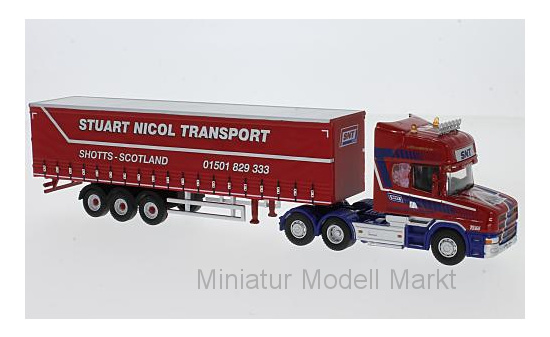 Oxford 76TCAB010 Scania T Cab Short Curtainside, Stuart Nicol Transport - Vorbestellung 1:76