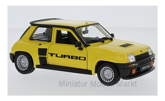 Bburago 18-21088YELLOW Renault 5 Turbo, gelb, 1982 1:24