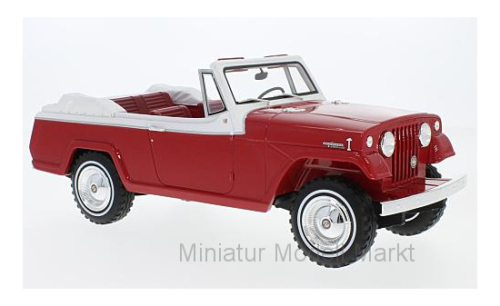 BoS-Models 340 Jeep Jeepster Commando Convertible, rot/weiss, 1970 1:18