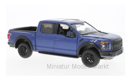 Motormax 79344BLUE Ford F-150 Raptor, metallic-blau, 2017 1:24