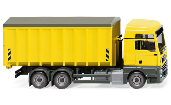 Wiking 067205 Abrollcontainer (MAN TGX Euro 6c/Meiller) - zinkgelb 1:87