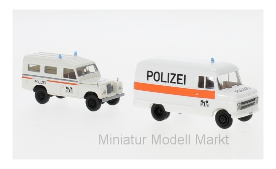 Brekina 99292 Set 2er-Set: Land Rover und Opel Blitz, Polizei Basel Stadt 1:87