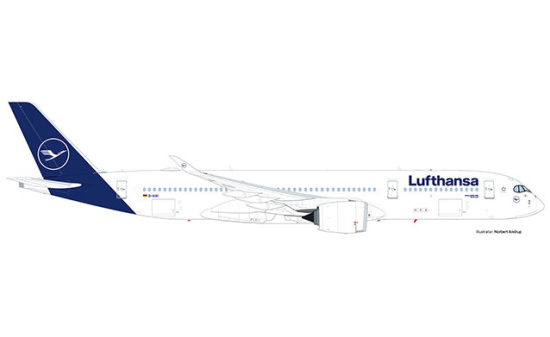 Herpa 559577 Lufthansa Airbus A350-900 - new colors 1:200