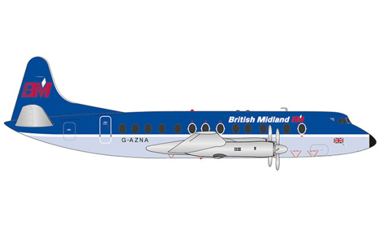 Herpa 559591 British Midlands Vickers Viscount 800 1:200